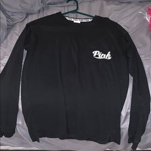 black long sleeve PINK t-shirt